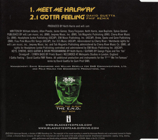 Black Eyed Peas : Meet Me Halfway (CD, Single)