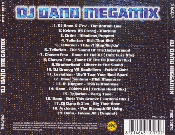 DJ Dano : Dano's Megamix (CD, Mixed)