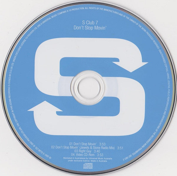S Club 7 : Don't Stop Movin' (CD, Single, Enh)