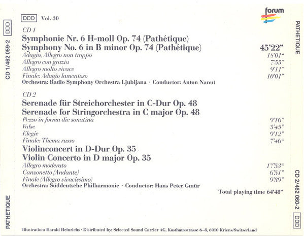 Pyotr Ilyich Tchaikovsky - Simfonični Orkester RTV Ljubljana, Anton Nanut : Pathetique Symphony No.6 (2xCD, Comp)