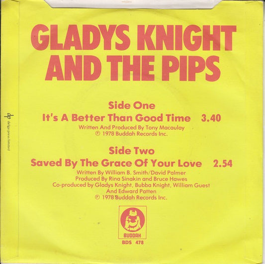 Gladys Knight And The Pips : It's A Better Than Good Time (7", Kno)