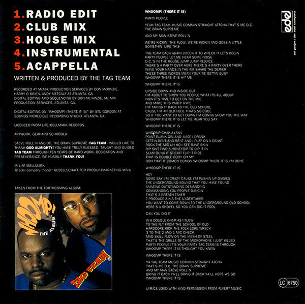 Tag Team : Whoomp! (There It Is) (CD, Maxi, Single, Ora)