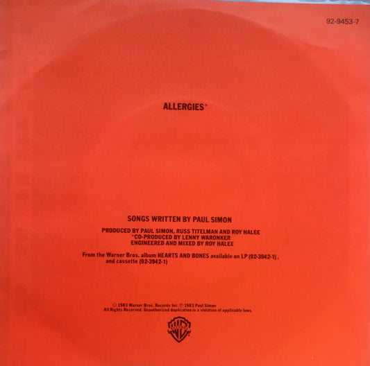 Paul Simon : Allergies (7", Single)