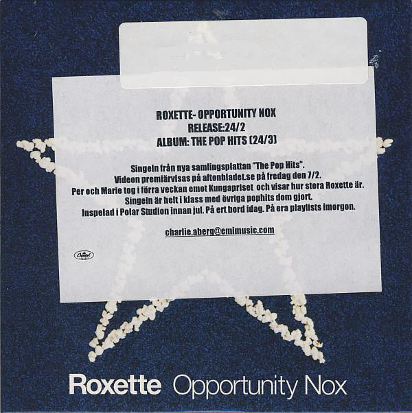 Roxette : Opportunity Nox (CD, Single, Promo)