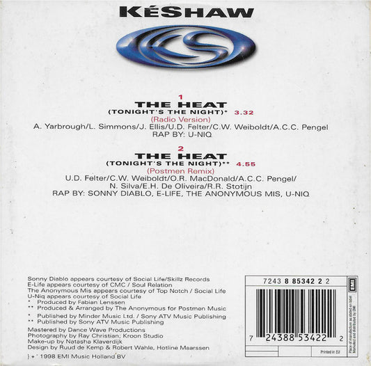 KéShaw : The Heat (Tonight's The Night) (CD, Single)