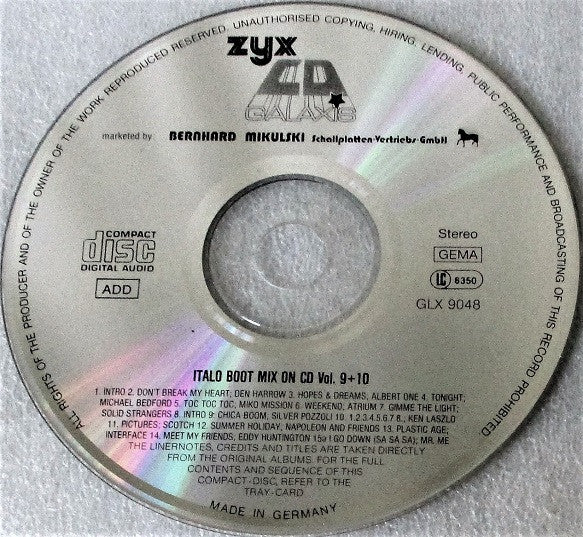 Various : Italo Boot-Mix On CD Vol. 9 +10 (CD, Mixed)