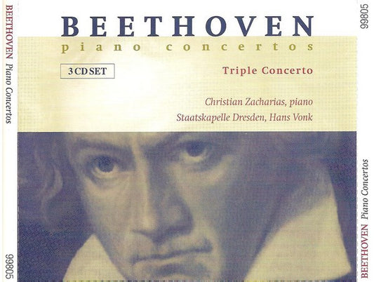 Ludwig van Beethoven, Christian Zacharias, Staatskapelle Dresden, Hans Vonk : Piano Concertos - Triple Concerto (3xCD, Album + Box)