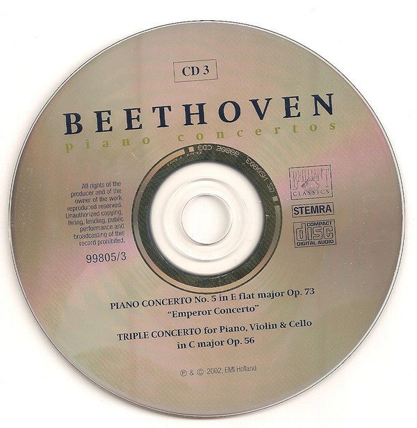Ludwig van Beethoven, Christian Zacharias, Staatskapelle Dresden, Hans Vonk : Piano Concertos - Triple Concerto (3xCD, Album + Box)