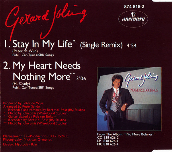 Gerard Joling : Stay In My Life (CD, Single)