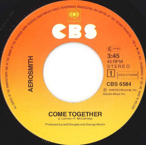 Aerosmith : Come Together (7", Single)