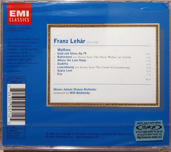Franz Lehár - Willi Boskovsky, Wiener Johann Strauss Orchestra : Waltzes (CD, Comp, RE)