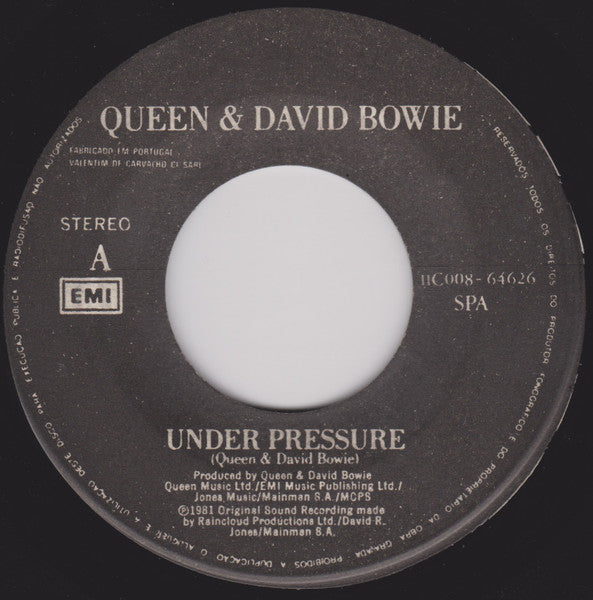 Queen & David Bowie : Under Pressure (7", Single)