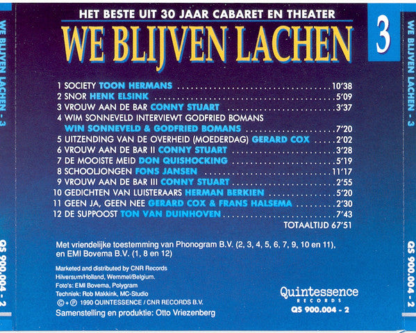 Various : We Blijven Lachen 3 (CD, Comp)