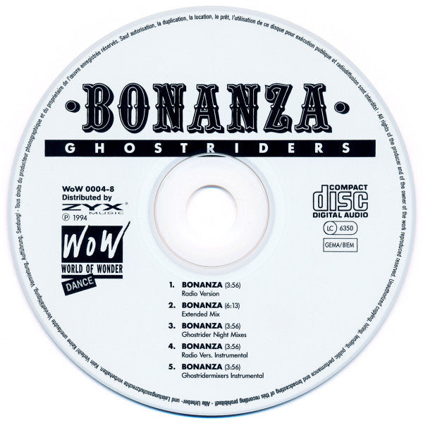 Ghostriders (2) : Bonanza (CD, Maxi)