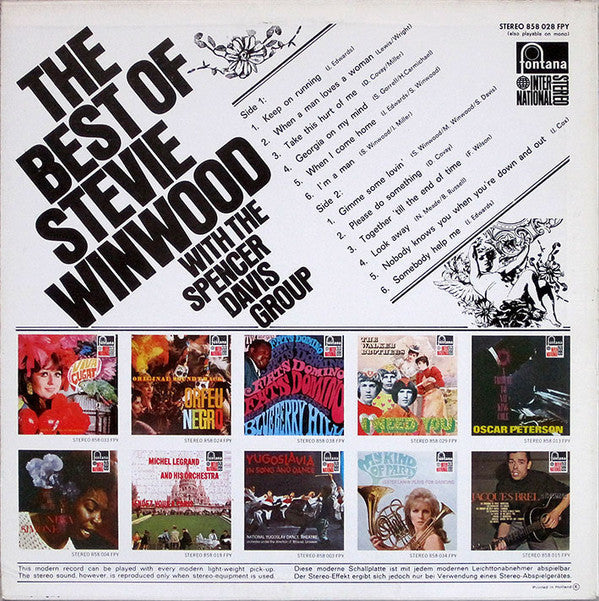 Steve Winwood with The Spencer Davis Group : The Best Of Stevie Winwood With The Spencer Davis Group (LP, Comp)