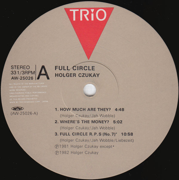 Holger Czukay, Jah Wobble, Jaki Liebezeit : Full Circle (LP, Album)