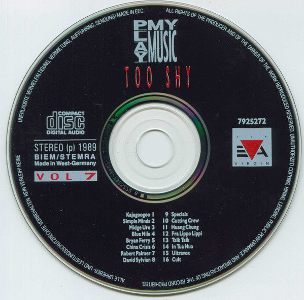 Various : Play My Music Vol 7  - Too Shy (CD, Comp)