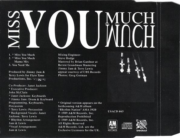 Janet Jackson : Miss You Much (CD, Single)