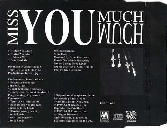 Janet Jackson : Miss You Much (CD, Single)