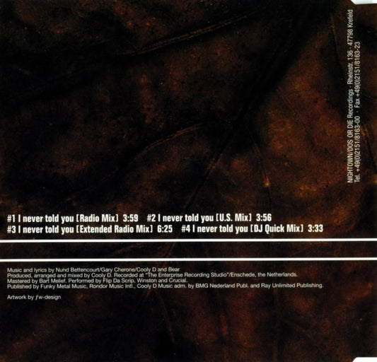 Flip Da Scrip : I Never Told You (CD, Maxi)