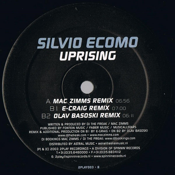 Silvio Ecomo : Uprising (12")