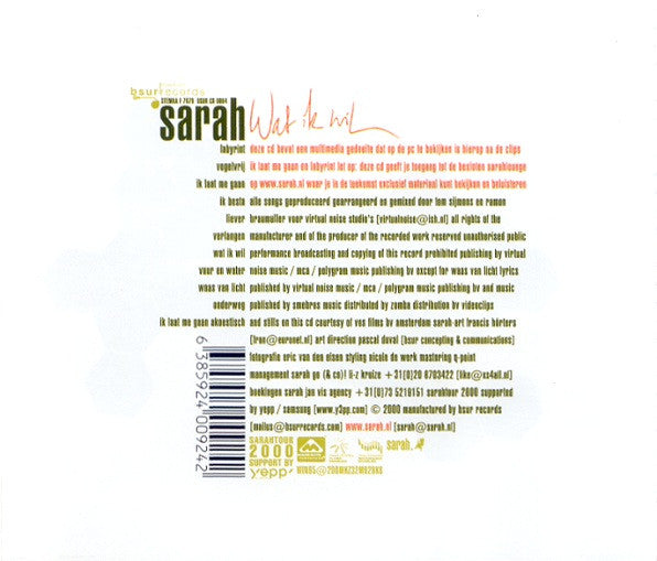 Sarah (10) : Wat Ik Wil (CD, Album, Enh, Sli)