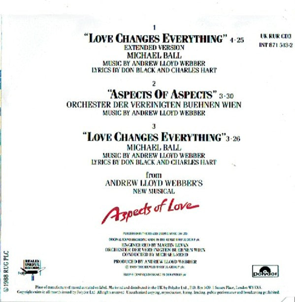 Michael Ball : Love Changes Everything (CD, Maxi)