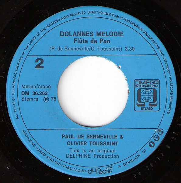 Paul de Senneville & Olivier Toussaint : Dolannes Melodie (7", Single, Blu)