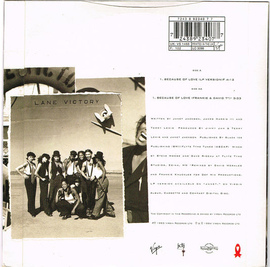 Janet Jackson : Because Of Love (7", Single)