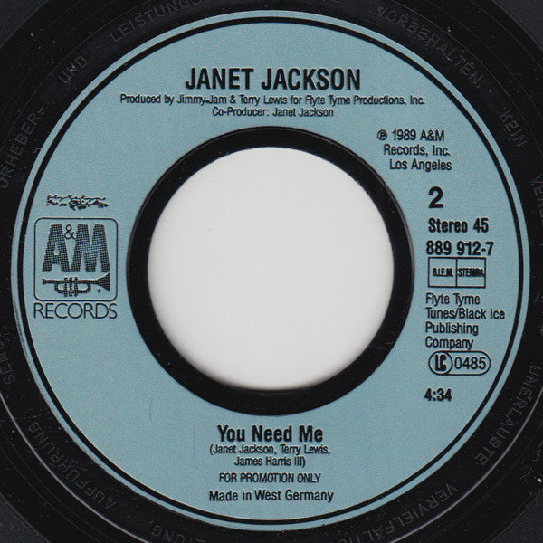 Janet Jackson : Miss You Much (7", Single, Promo)