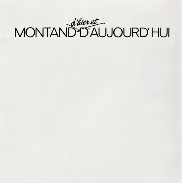 Yves Montand : Montand D'Hier Et D'Aujourd'Hui (CD, Album, Red)