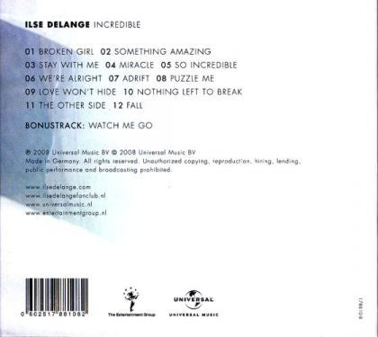 Ilse DeLange : Incredible (CD, Album, Ltd, Dig)