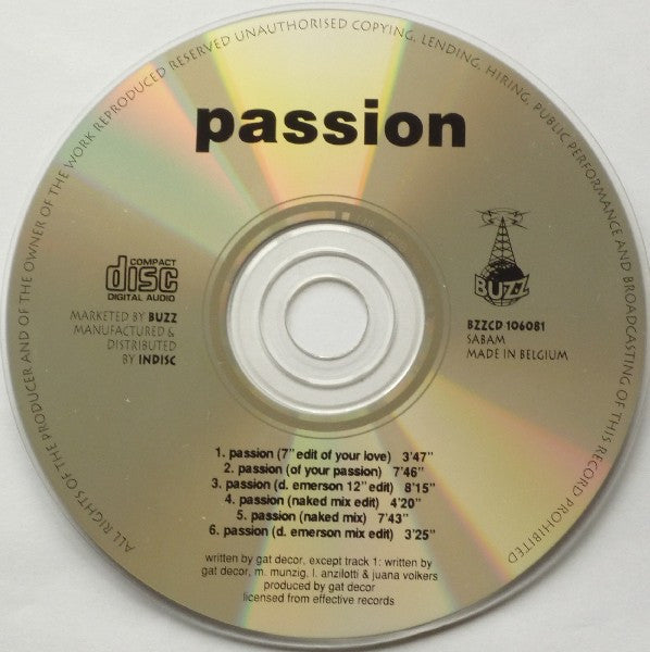 Gat Decor : Passion (CD, Maxi)
