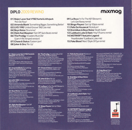 Diplo : 2009 Rewind! (Cut, Scratched & Mixed Into Next Year By Diplo) (CD, Mixed, Car)