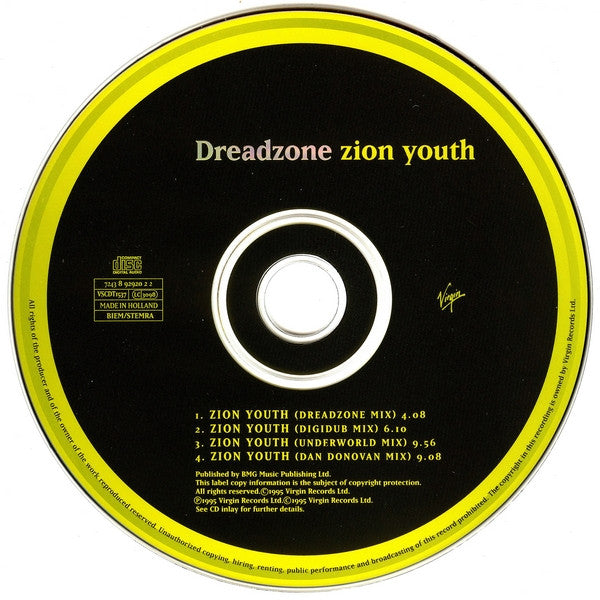 Dreadzone : Zion Youth (CD, Single)
