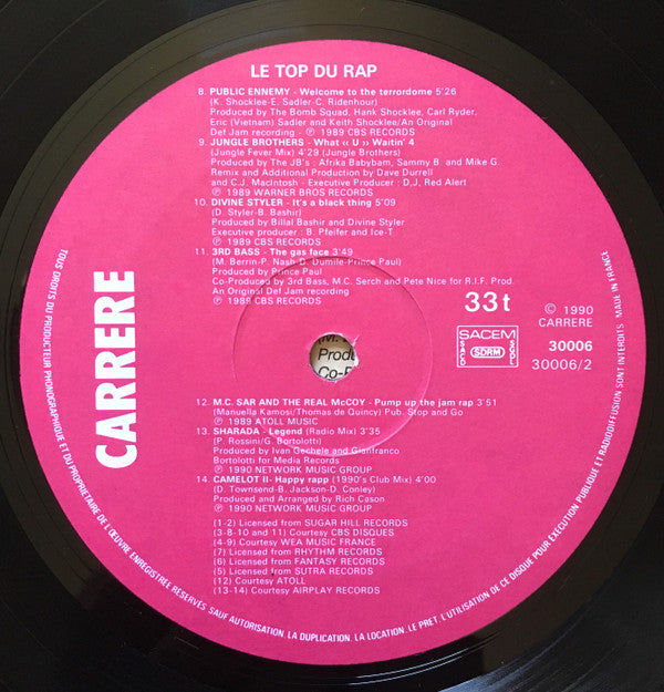 Various : Le Top Du Rap (LP, Comp)