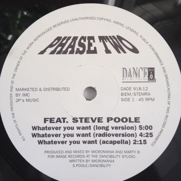 Phase Two : Whatever You Want (12")