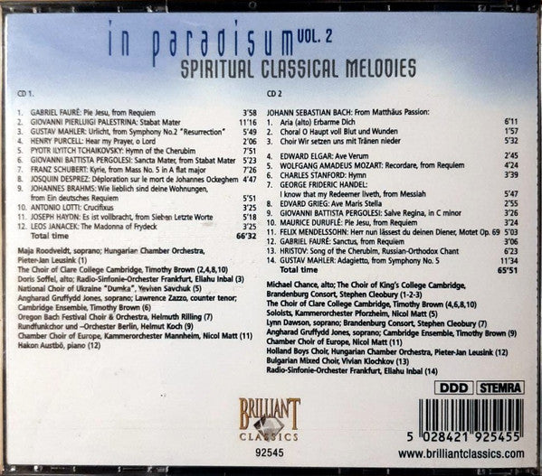 Various : In Paradisum Vol. 2 - Spiritual Classical Melodies (2xCD, Comp)