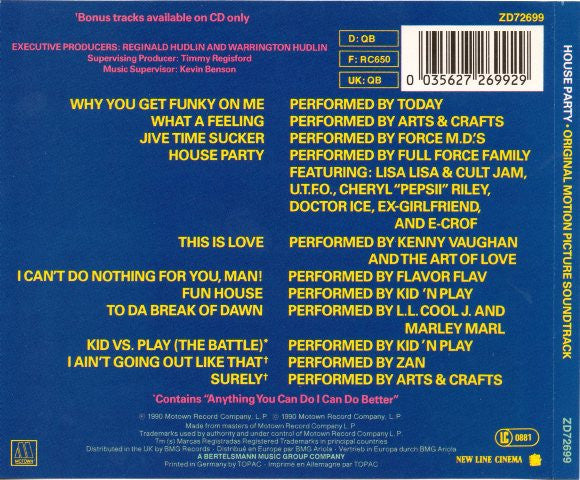 Various : House Party - Original Motion Picture Soundtrack (CD, Album, Comp)