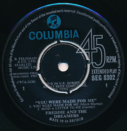 Freddie & The Dreamers : You  Were Made For Me (7", EP)