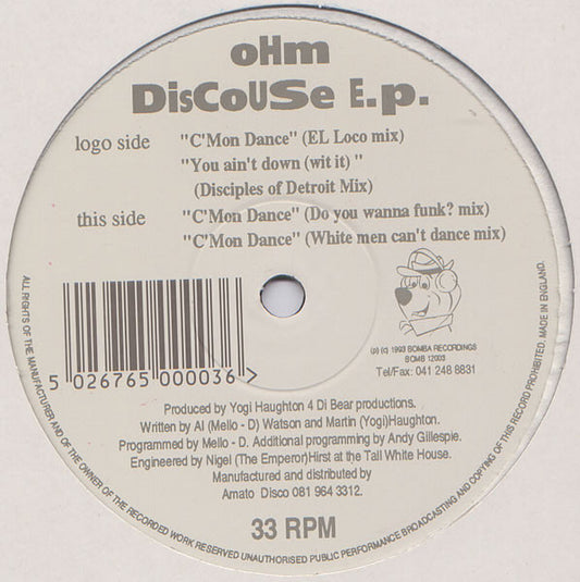 Ohm : Discouse E.P. (12", EP)