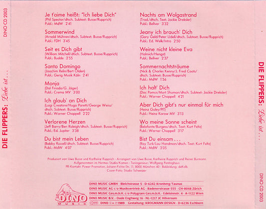 Die Flippers : Liebe Ist… (Die Schönsten Liebeslieder Der Welt) (CD, Album)