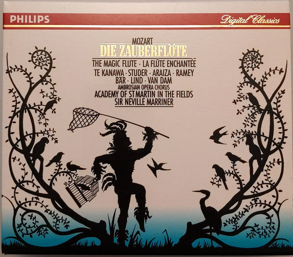 Wolfgang Amadeus Mozart - Kiri Te Kanawa · Cheryl Studer · Francisco Araiza · Samuel Ramey · Olaf Bär · Eva Lind · José van Dam · The Ambrosian Opera Chorus · The Academy Of St. Martin-in-the-Fields · Sir Neville Marriner : Die Zauberflöte (2xCD, Album, RE + Box, Sli)