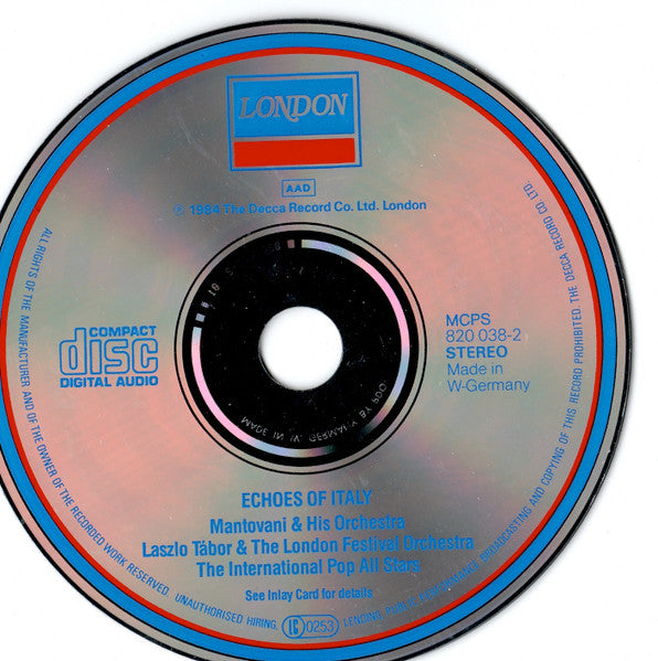 Mantovani · Laszlo Tábor · International "Pop" All Stars : Echoes Of Italy (CD, Comp, RE)