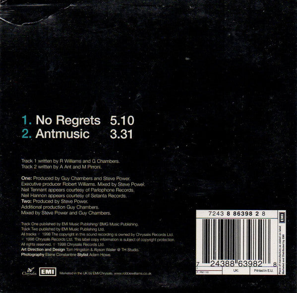 Robbie Williams : No Regrets (CD, Single, Car)