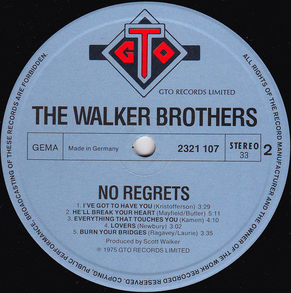 The Walker Brothers : No Regrets (LP, Album)