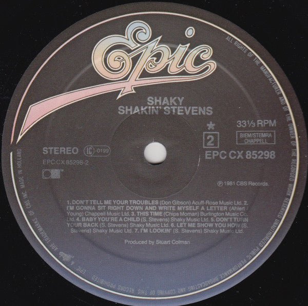 Shakin' Stevens : Shaky (LP, Album)