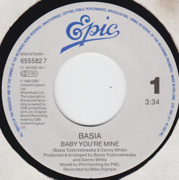 Basia : Baby You're Mine (7")