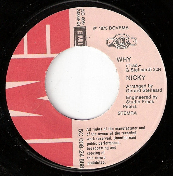 Nicky (17) : Is There Still Time (7", Single)