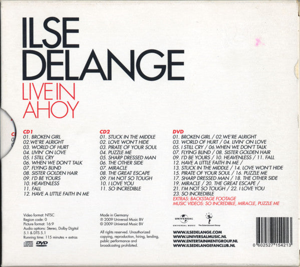 Ilse DeLange : Live In Ahoy (2xCD, Album + DVD, Multichannel, NTSC, Reg)